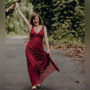 BHLDN Hitherto fleur dark raspberry dress